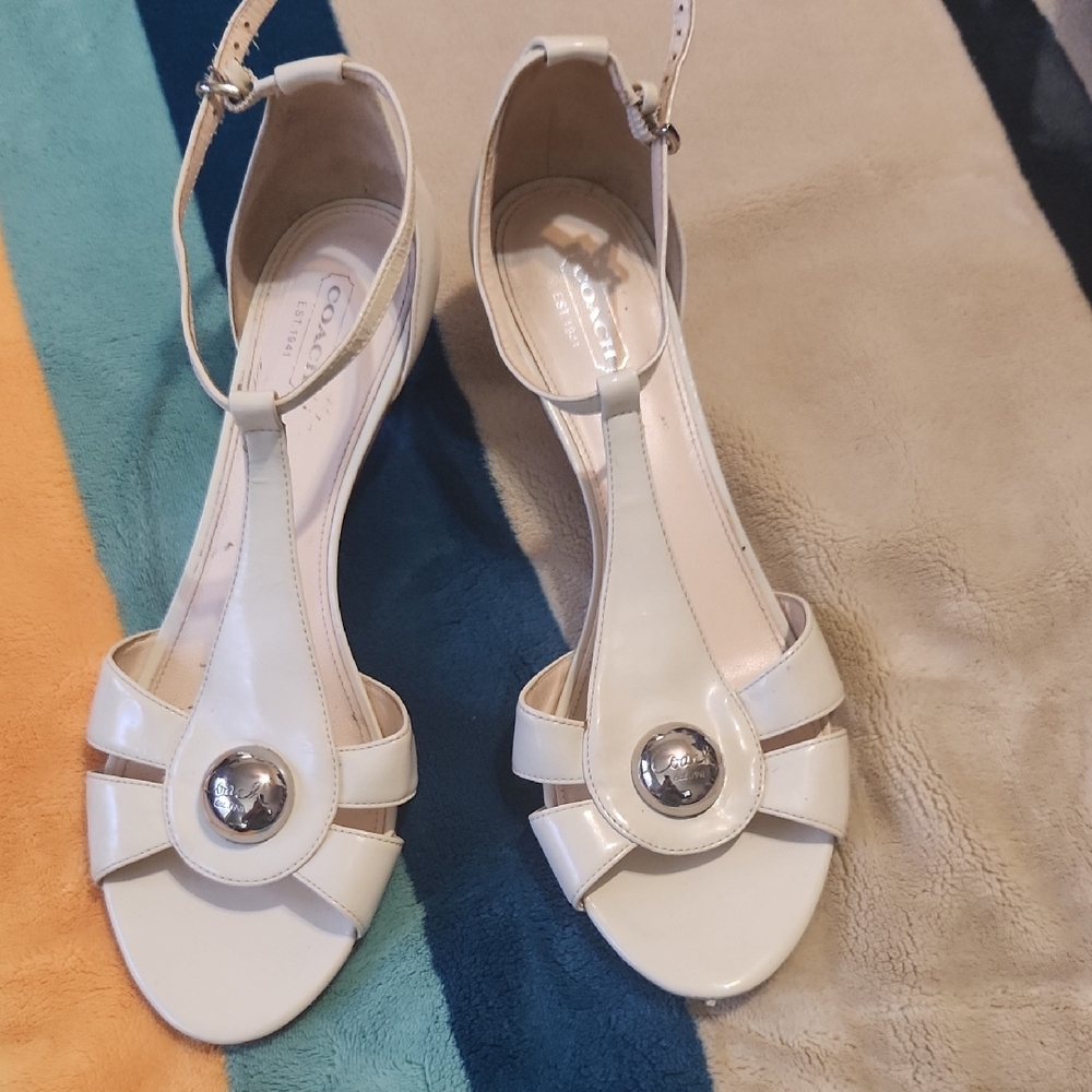 Coach Women's White Patent Sandals